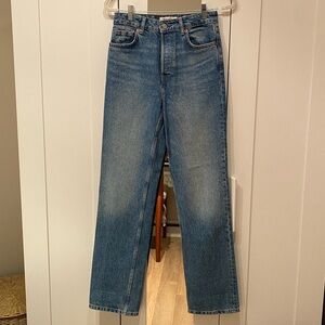 Cynthia High Rise Straight Long Jeans